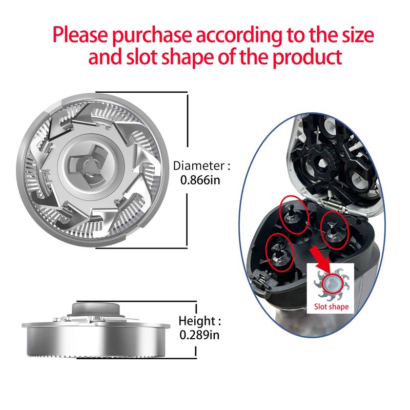 Replacement heads for electric shavers,Waterproof Replacement Blades for Mens Shaver,3-Pack