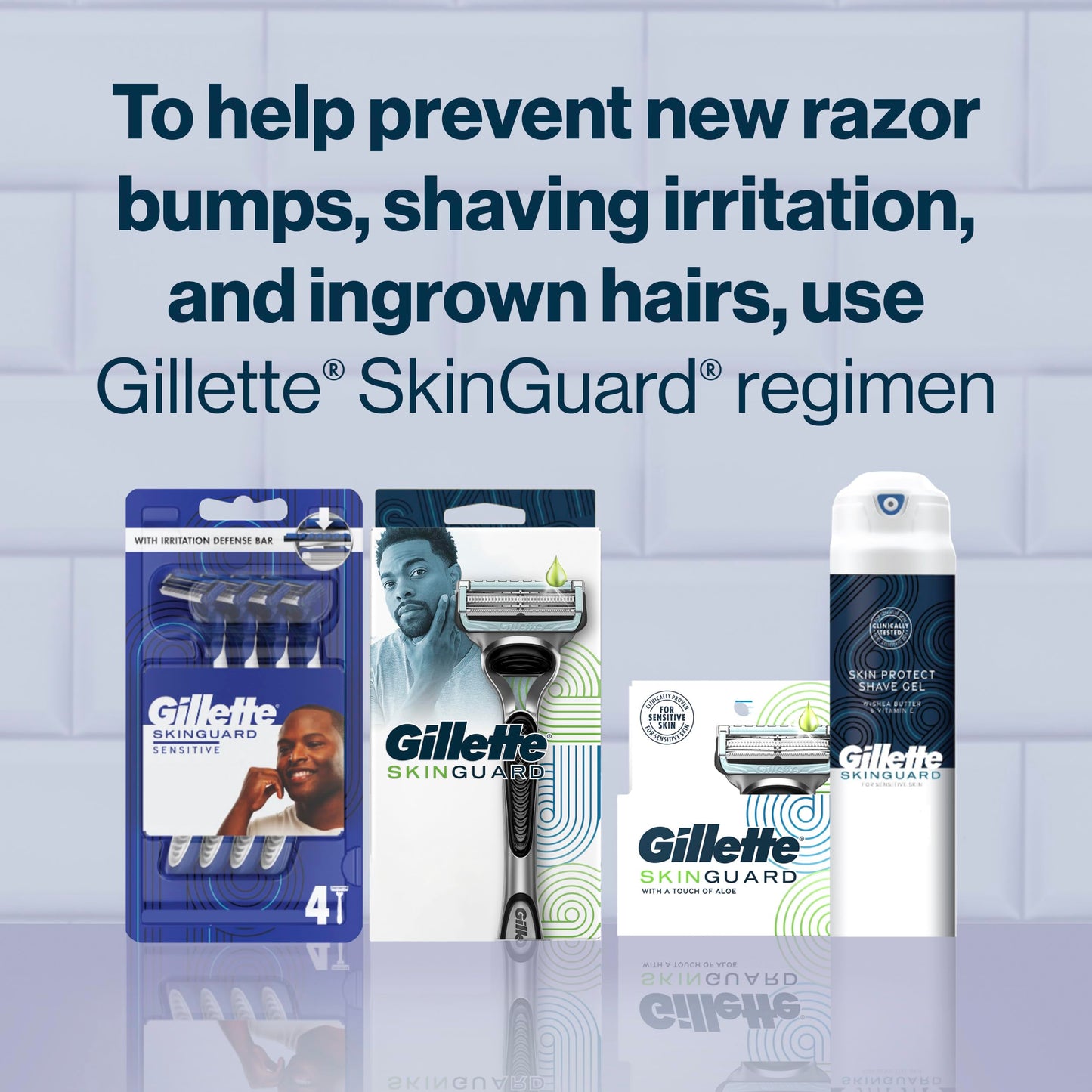 Gillette SkinGuard Shave Gel for Men, 7 oz Skin Protect Shave Gel with Shea Butter and Vitamin E