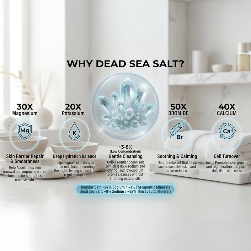 SEACRET Minerals Dead Sea Salt & Oil Body Scrub - Exfoliator with Rosehip, Sea Buckthorn & Green Tea, Mineral Rich Spa Treatment Stimulates Cell Renewal, Ocean Mist, 14.1 Fl Oz / 400 ml
