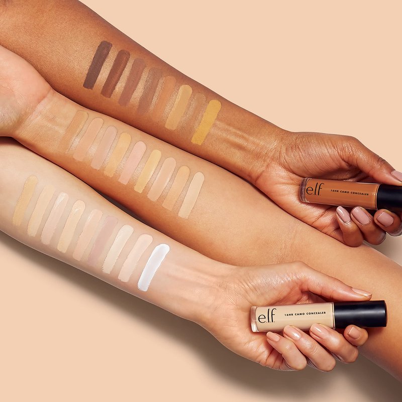 e.l.f. 16HR Camo Concealer, Full Coverage, Matte Finish Under-Eye & Blemish Corrector, Hydrating Formula, 16-Hour Crease-Resistant Wear, Light Ivory