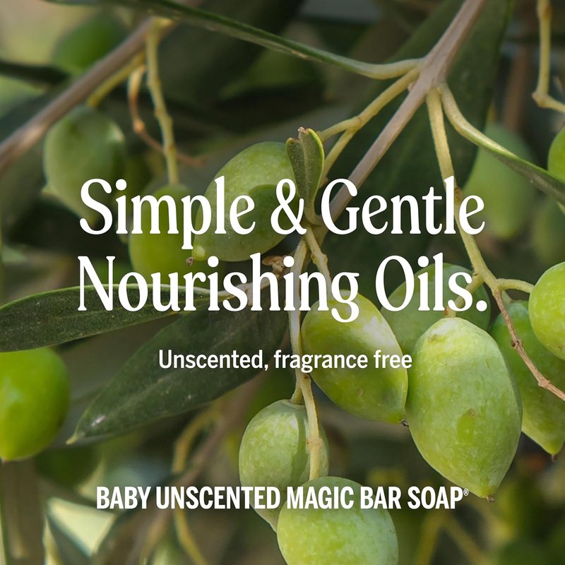 Dr. Bronner's Pure-Castile Baby Soap Bars - Unscented, Gentle for Sensitive Skin | 2 Pack, 5 oz