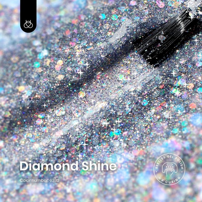 Beetles Glitter Gel Nail Polish - Silver Chrome 15ml | Long-Lasting Diamond Shine for Nail Art