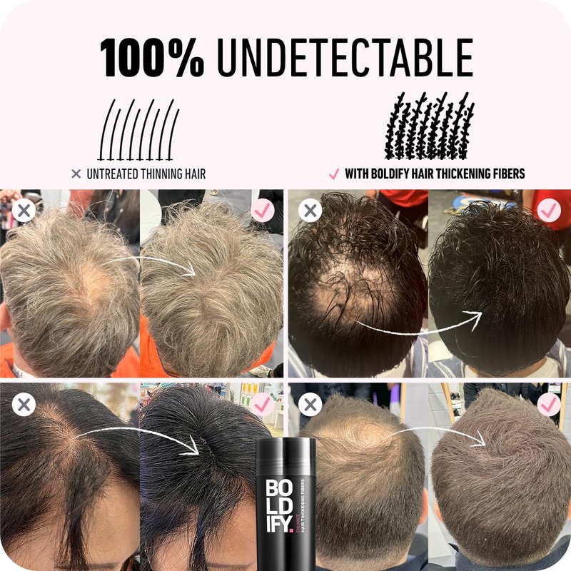 Boldify Hairline Powder & Fiber | Dark Brown Hair Loss Concealer for Thinning Hair