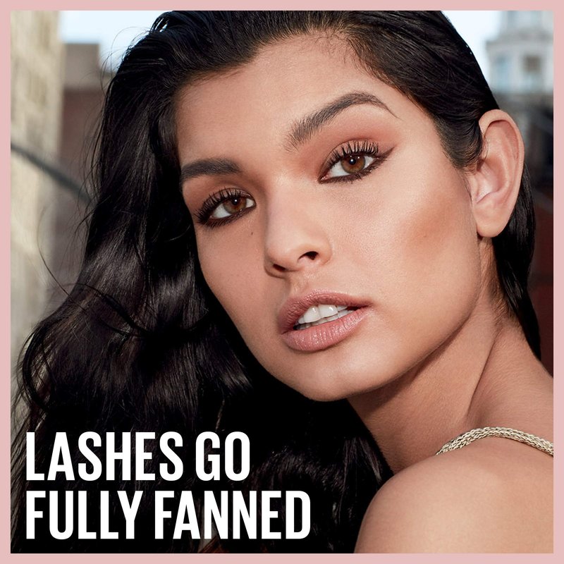 Maybelline Lash Sensational Waterproof Mascara, Lengthening and Volumizing for a Full Fan Effect, Brownish Black, 1 Count