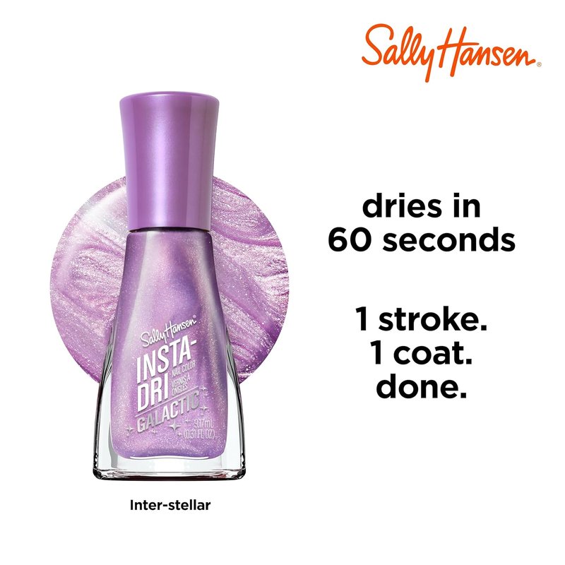 Sally Hansen Insta-Dri Galactic Nail Polish - Quick Dry, Streak-Free Shine | Celestial Lilac | 111 Inter-Stellar
