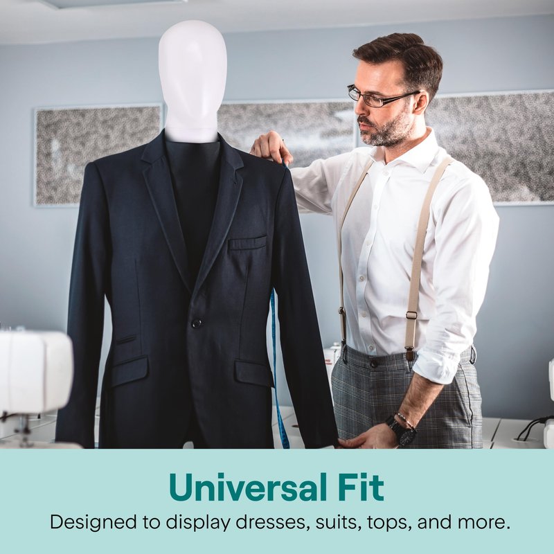 SereneLife 74" Male Mannequin Full Body Dress Form with Detachable Head, Hands and Legs, Adjustable Stand, 360 Degree Rotating Head, Tool Free Assembly for Clothing Display, Retail and Studio