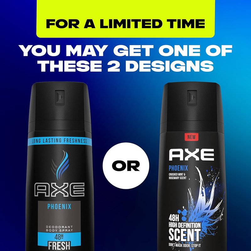 Axe Body Spray Deodorant - Long Lasting Odor Protection | Aluminum-Free Phoenix Scent, 4oz (4 Count)