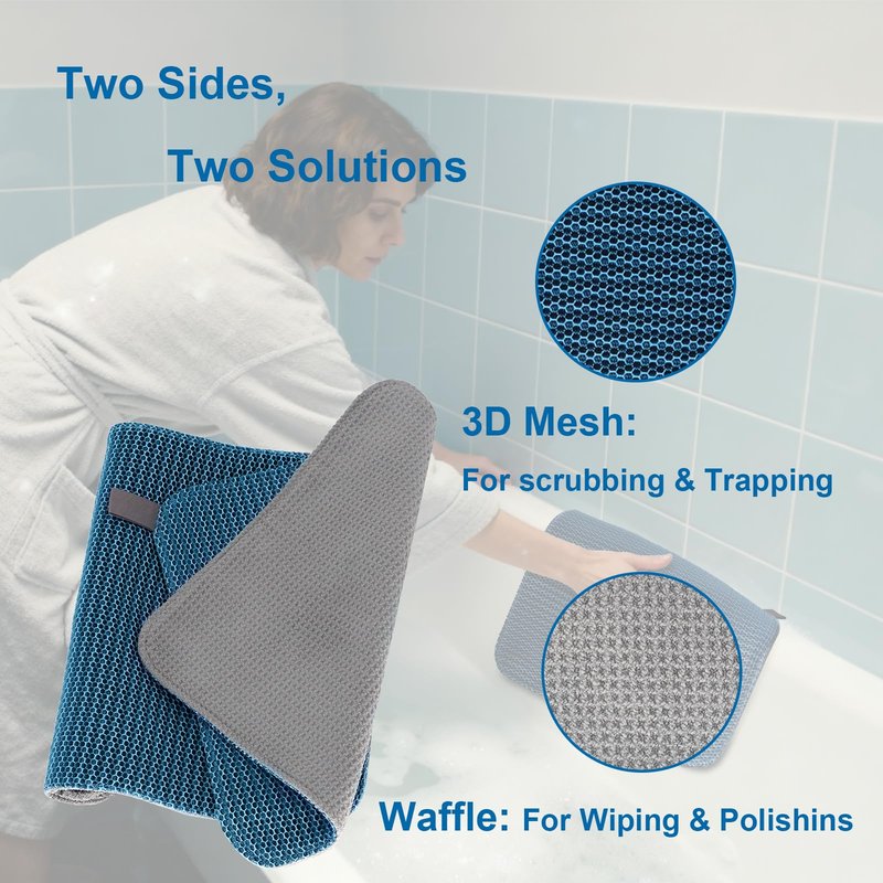 outtip Hot Tub,Bathtub Surface Cleaner Towels,Spa Scum Remover & Cleaning Tools,Absorbs Oils & Grime Accessories,Non-Scratch Surface Cleaner for Jacuzzi,Spa,Shower (12"x12")