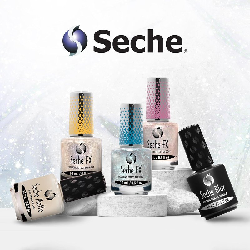 Seche Fx Diamond Effect Top Coat - Long-Lasting Blue Transforming Polish Protection | 0.5 Fl. Oz