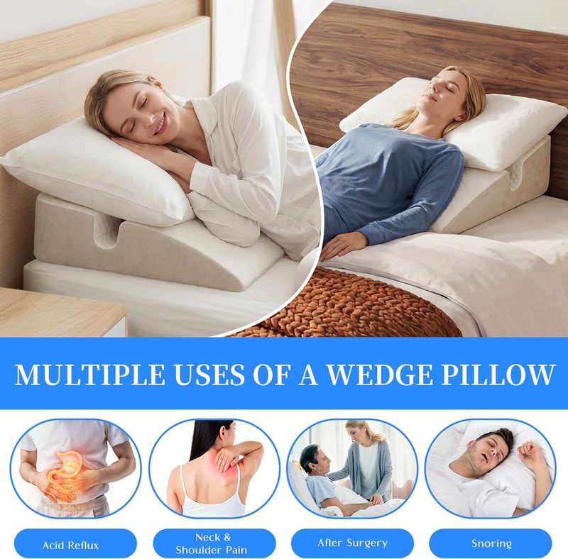 Face Down Pillow,Face Down Pillow After Eye Surgery, BBL Pillow After Surgery Stomach Sleeping Pillow, Home Pillows Faces Down with Shredded Memory Foam and Removable Cover