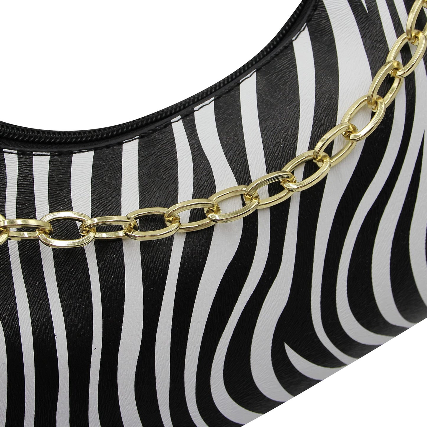 Suillty Women's Zebra Print Tote Shoulder Bag Leather Top Handle Purse Travel Handbag Clutch Wallet with Chain