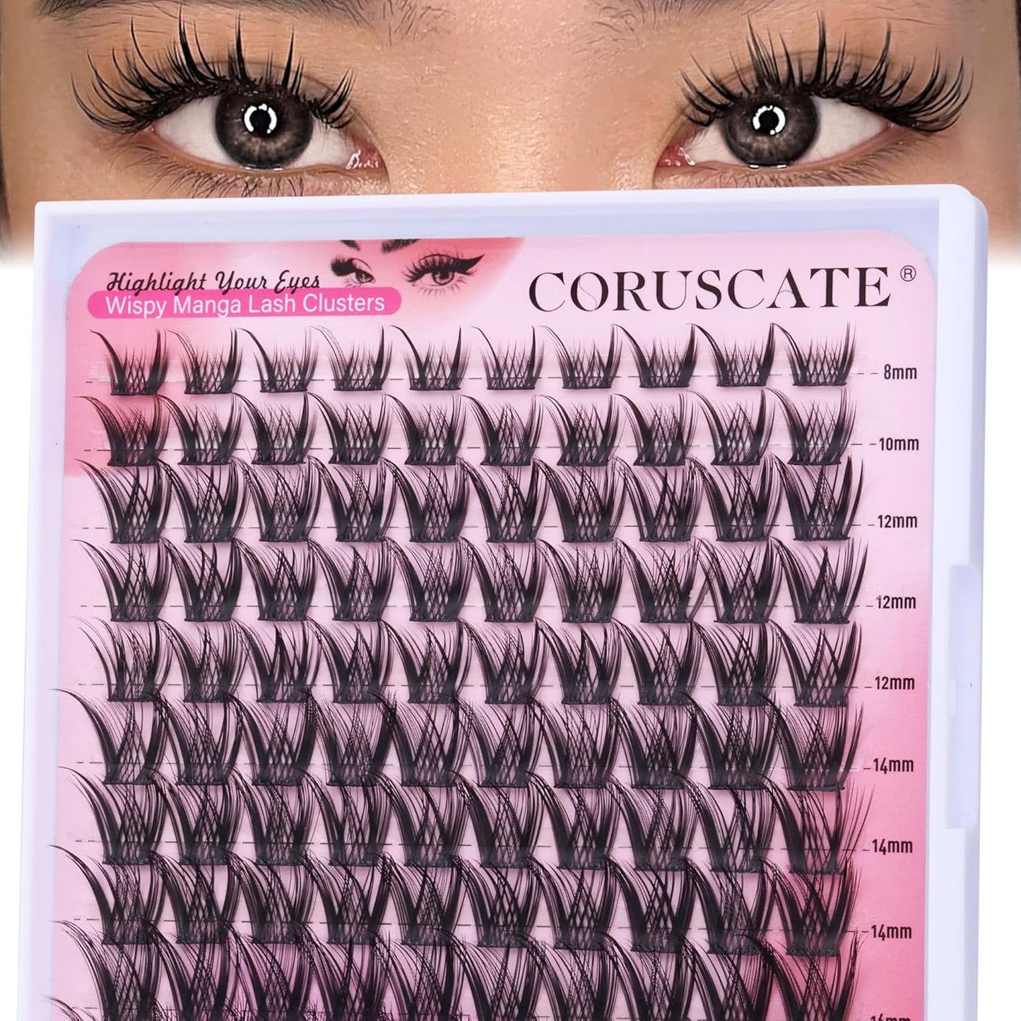 Wispy Lash Clusters - Natural Individual Eyelash Extensions for DIY Looks | 8-16mm Manga Style