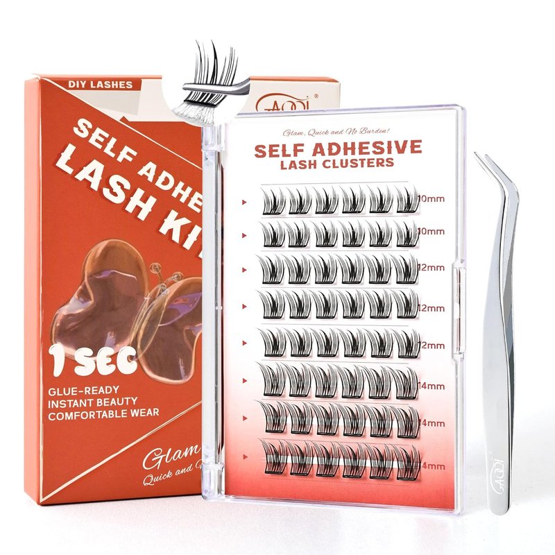 Self-Adhesive Eyelash Clusters - Natural Manga Style, Reusable No Glue Lashes | 10-14mm C Curve