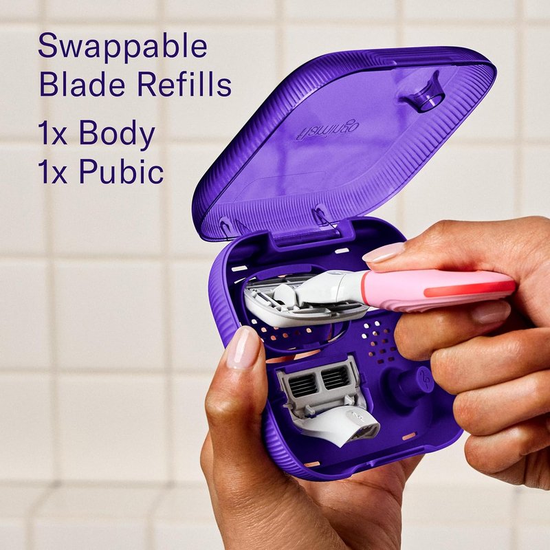 Flamingo Travel Razor Kit for Women - Mini Razor with 2 Blade Refills & Foaming Shave Gels | TSA Approved