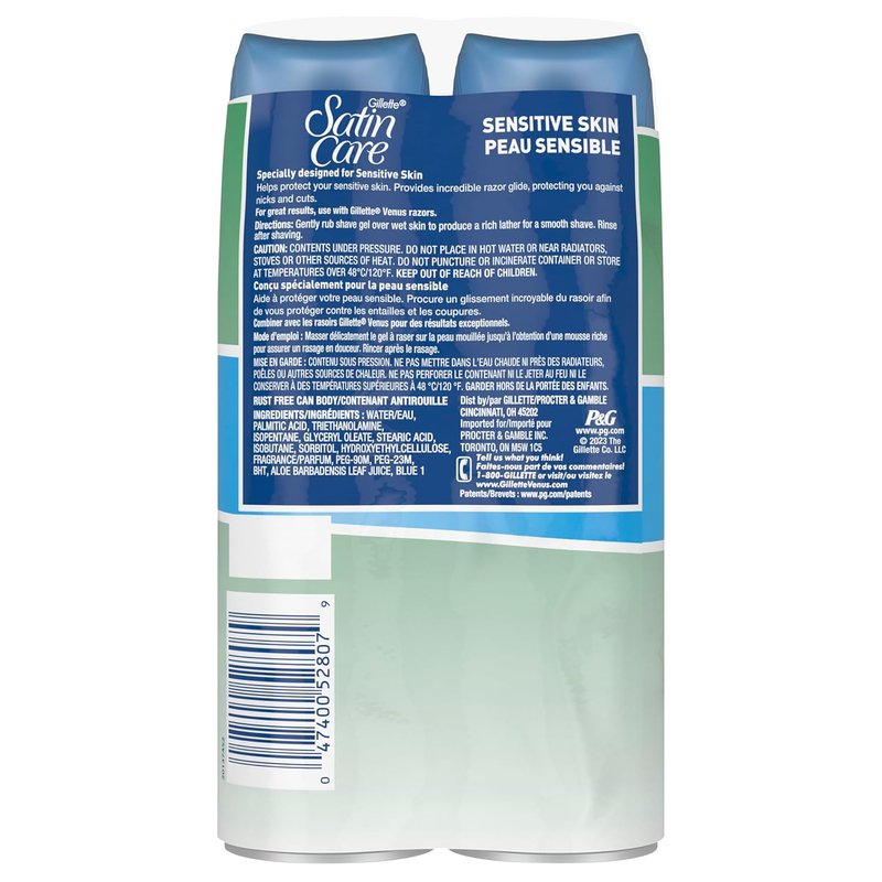 Gillette Venus Shave Gel - Satin Care for Sensitive Skin | Soothing Formula for Smooth Shaving