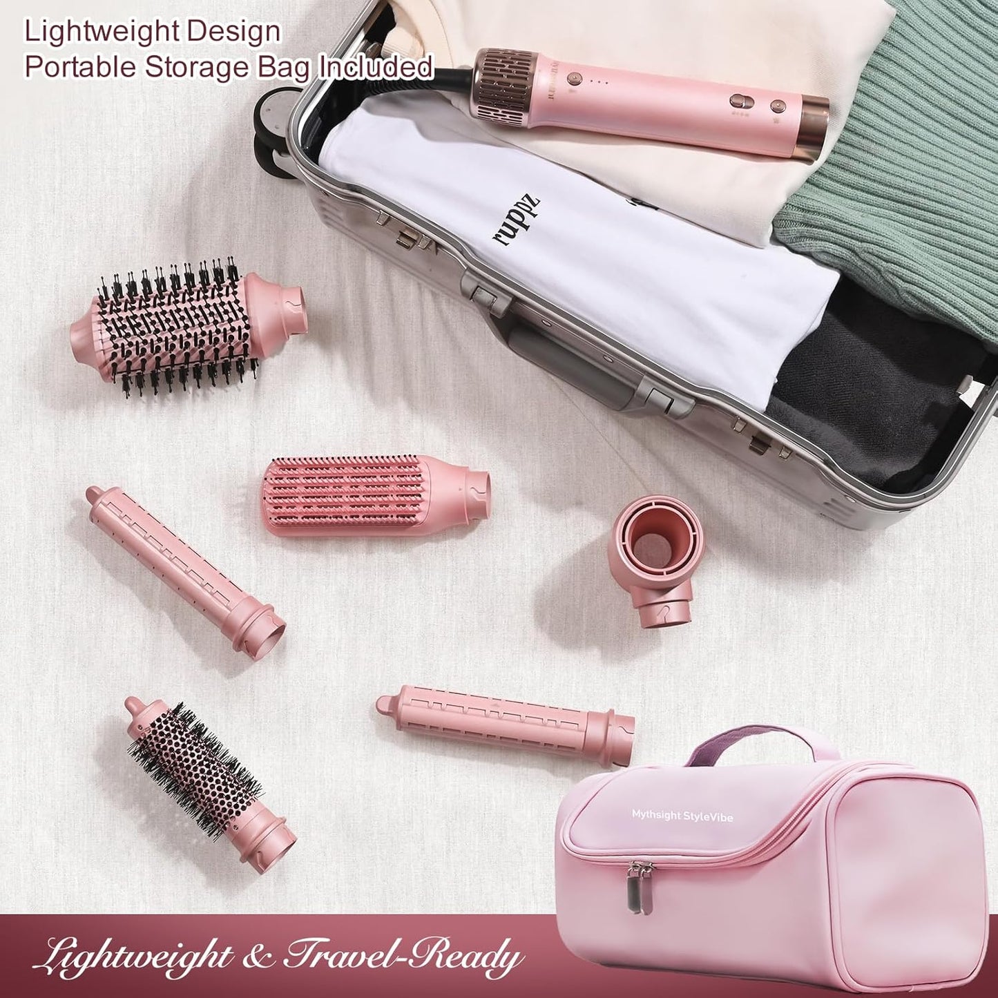 StyleVibe 6-in-1 Air Styler - Fast Drying Hair Dryer & Curling Brush for Smooth Blowouts | Frizz-Free, No Heat Damage