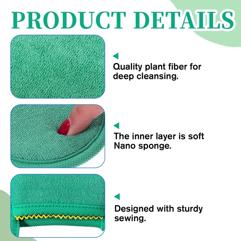 2 Pcs Exfoliating Facial Scrubber Mitt, Face Deep Exfoliating Cleaning Polishing Gloves Facial Cleansing Mitts Dead or Dry Skin Remover Face Cleaning Gloves for Men & Women (Green, Orange)