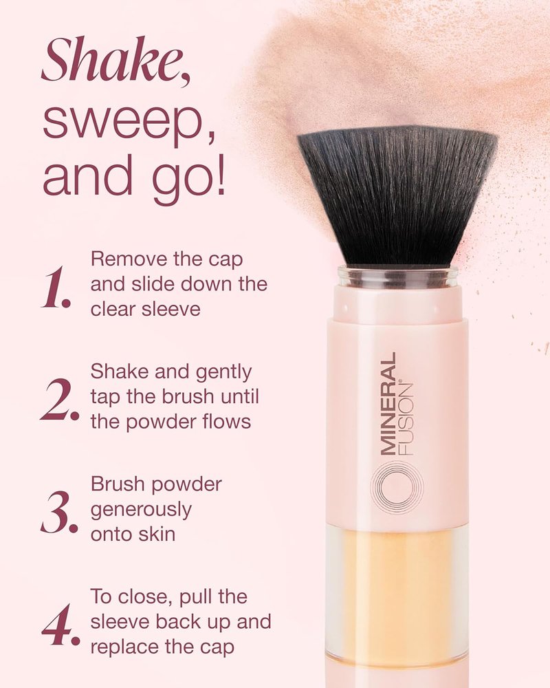 Mineral Fusion Brush-On Powder Sunscreen SPF 30 - Translucent Daily Face Protection | Hypoallergenic & Travel Friendly