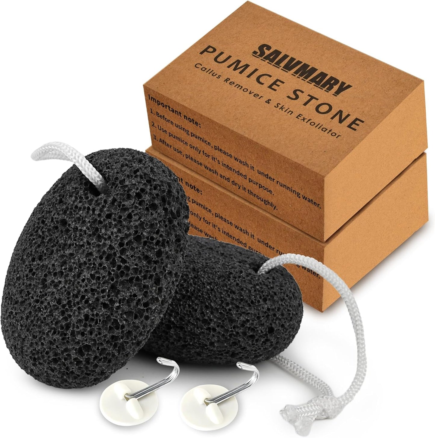 Skiennix Natural Pumice Stone - Effective Dead Skin & Callus Remover | 2-Pack Foot Scrubber