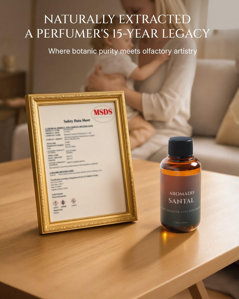 Aromadd Aromadd Santal Diffuser Oil Inspired by Luxury Hotel Scent, Essential Oils for Waterless Diffuser, Warm Sandalwood & Amber Aroma, Long-Lasting & Natural Home Fragrance - 3.38 fl oz (100 mL)