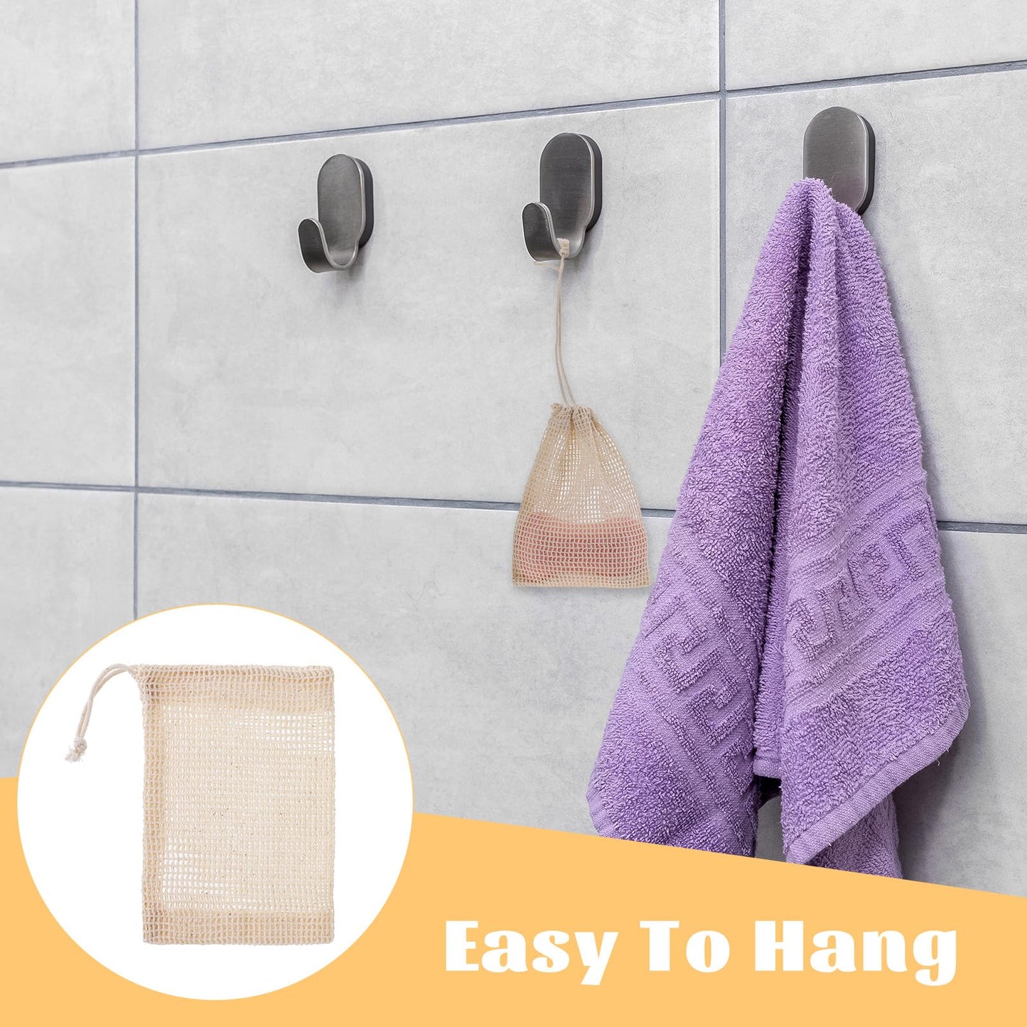Soap Bags, 5 Pack Natural Sisal Soap Saver Bag Pouch Mesh Net, Zero Waste Plastic-Free Soaps Net for Shower Use Like Massaging, Scrubbing and Exfoliating