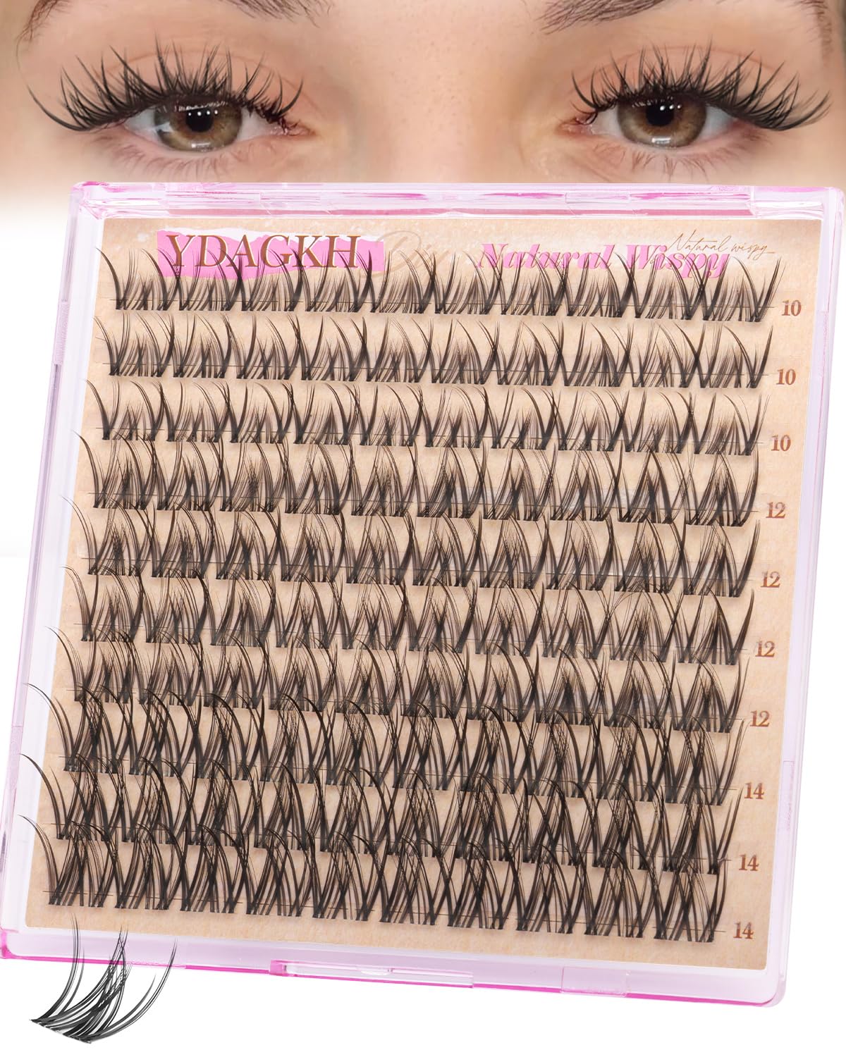 Spider Lash Clusters Breeze Ghost Lashes Vibe Wispy Lash Extension Short Eyelash Clusters 10-14mm Natural Individual Lashes with Clear Band CC Curly DIY Salon Cluster Eyelash Extensions