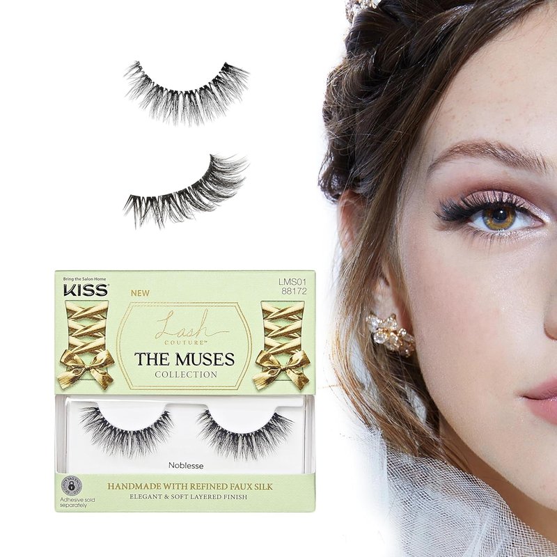 KISS The Muses False Eyelashes - 'Noblesse' 12mm | Easy to Apply & Reusable Lash Clusters