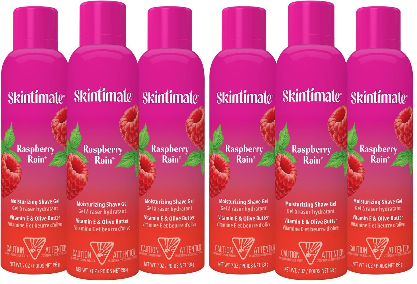 Skintimate Raspberry Rain Shave Gel for Women | Skintimate Shaving Cream for Women,Womens Shaving Cream,Shave-Cream,Shaving-Foam,Womens-Shave Gel,7oz each,(Pack of 6)