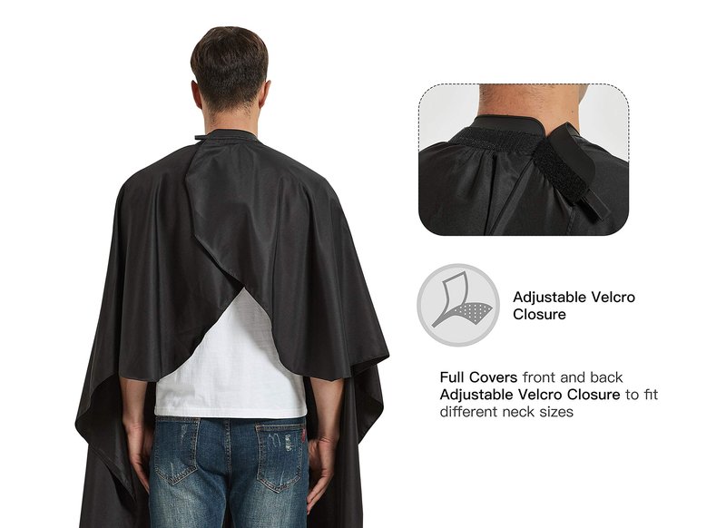 Salon Hair Cutting Cape with Soft Silicon Neck Collar, Professional Anti-static Barber Cape