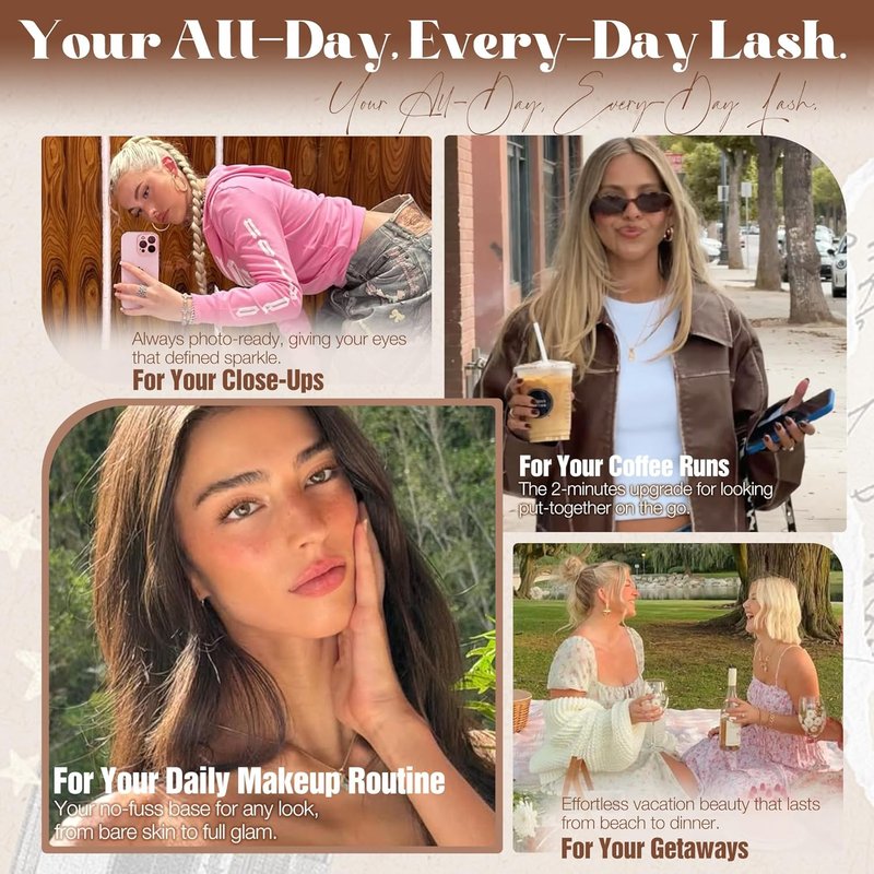 Brown Lash Clusters - 8-10-12MM Wispy Fluffy Eyelash Extensions | Dark Brown DIY Pack