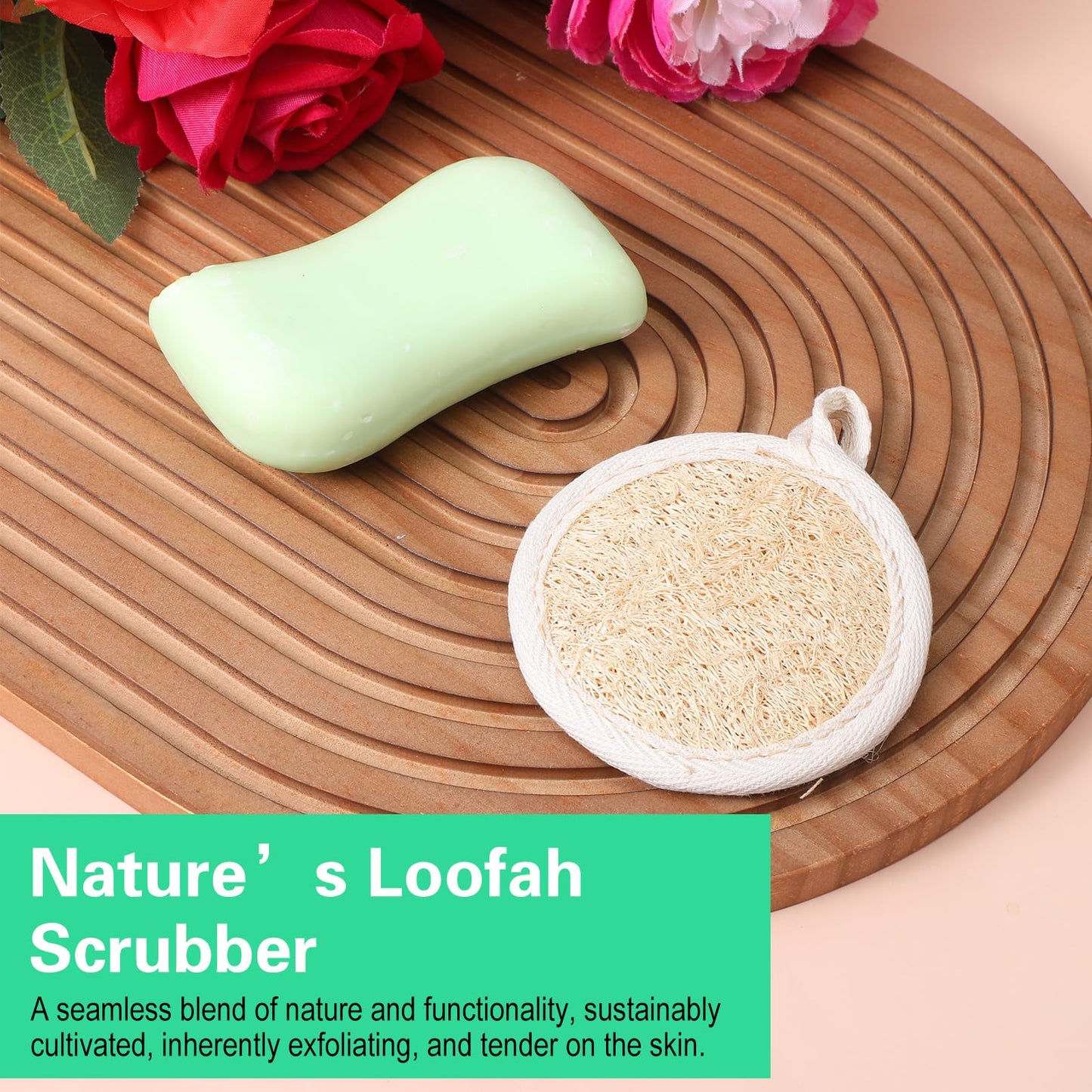 TIESOME 6 Pack Loofah Facial Scrubbers, Facial Cleanser Sponges Brush Exfoliating Scrub Pads Round Exfoliating Loofah Face Scrubber Made from Loofahes for Women Men