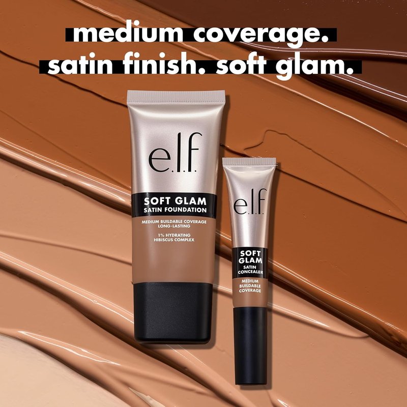 e.l.f. Soft Glam Satin Concealer, Medium Coverage For Blemishes & Under-Eye, Crease-Resistant, Long Lasting, Vegan & Cruelty-Free, 10 Fair Cool