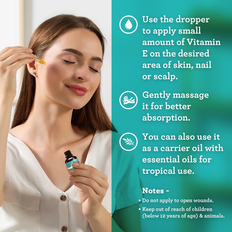 GuruNanda Pure & Natural Vitamin E Oil for Skin, Face, & Nails, 5,000 IU with D-Alpha Tocopherol & MCT Oil to Help Enhance Absorption, Non-GMO & Vegan, 2 FlOz
