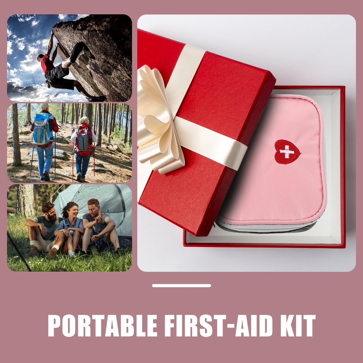 GLEAVI Mini First Aid Kit Case Small Travel Emergency Medical Bag Compact Organizer for Hiking Camping School Business Use