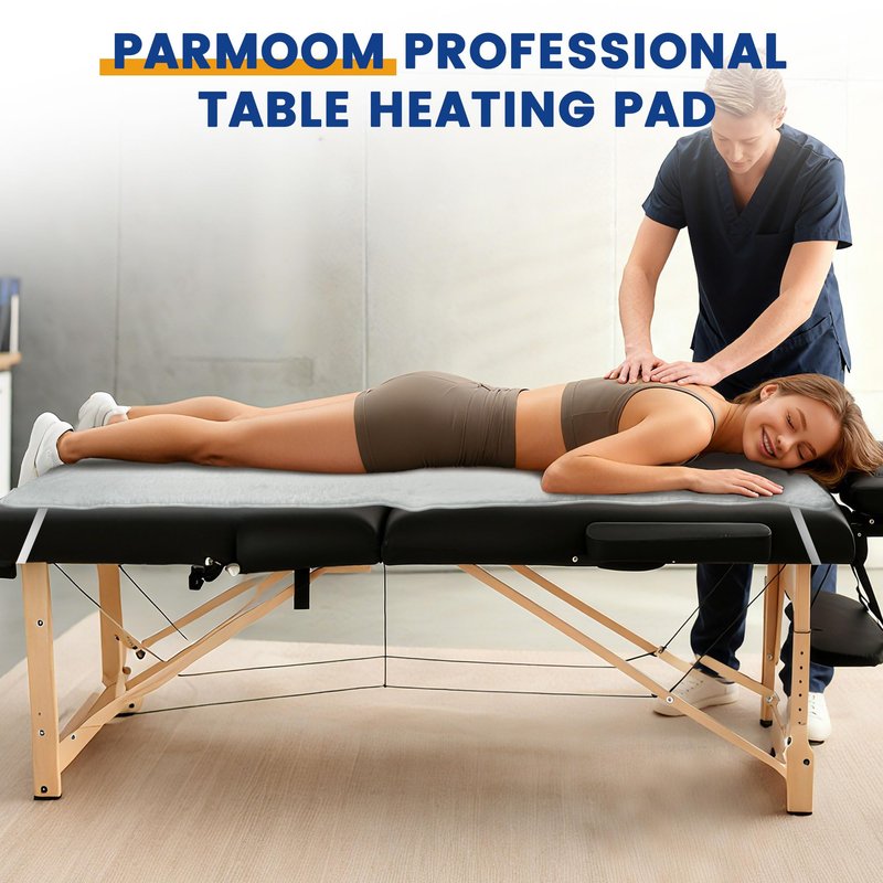 PARMOOM Massage Table Warmer Heating Pad Professional Massage Bed Warmer with 4 Timer, 8 Heat Settings, Overheat Protection for Massage Bed & Spa, Thickened & Soft Fleece, 30" x 71"