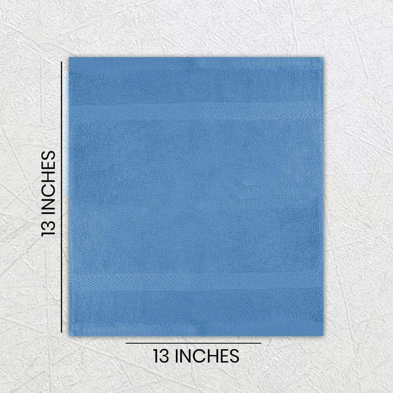 Lenenz Soft Wash Cloths - 12 Pack Plush and Absorbent Cotton Washcloths for Face, Body, and Baby - Multi-Purpose, Quick-Dry Wash Cloths Set 13x13'' (Electric Blue)