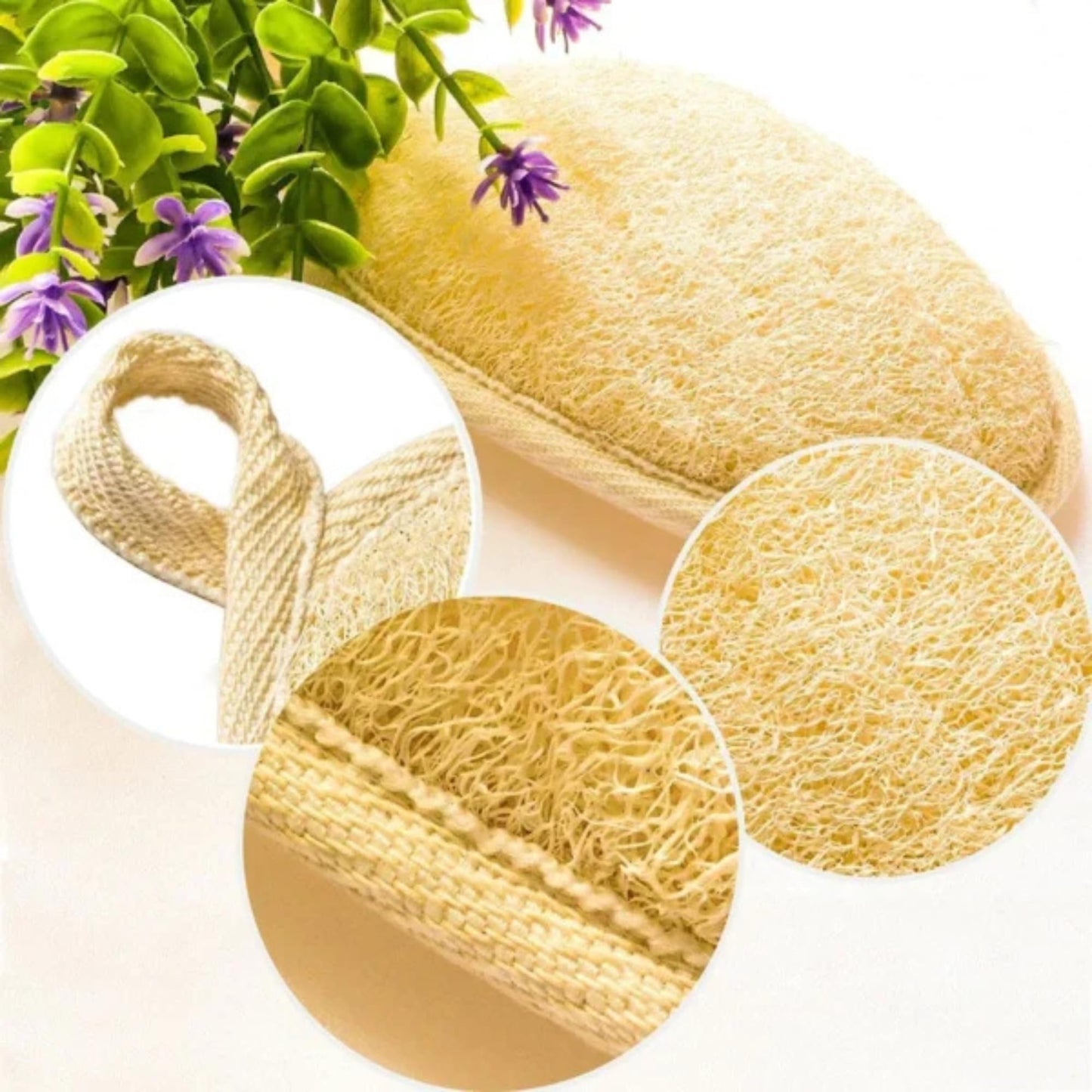 Natural Loofah Sponge – Premium Egyptian Shower Exfoliating Loofah, Lufas for Men and Women, 2‑Count