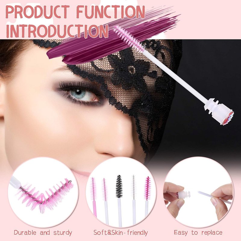 Eyelash Brush Set - 10pcs Lash Wands for Makeup & Eyelash Extensions | Diamond Color Cleaning Tools