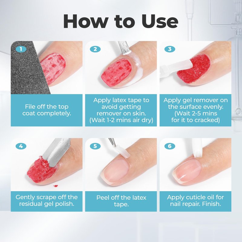 Luckyfairy Gel Nail Polish Remover: 15ml Nail Polish Remover with Liquid Latex for Nails Peel off, Fast & Easy Remove Gel Polish in 2-5 Minutes, No Soaking or Wrapping, Cuticle Protectors