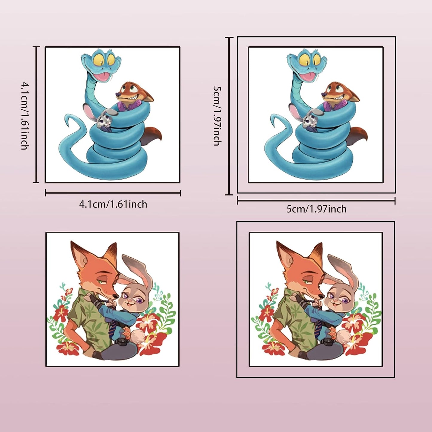 Zootopia | 20 Pcs Temporary Tattoos for Teens - Fun Birthday Party Favors & Decorations