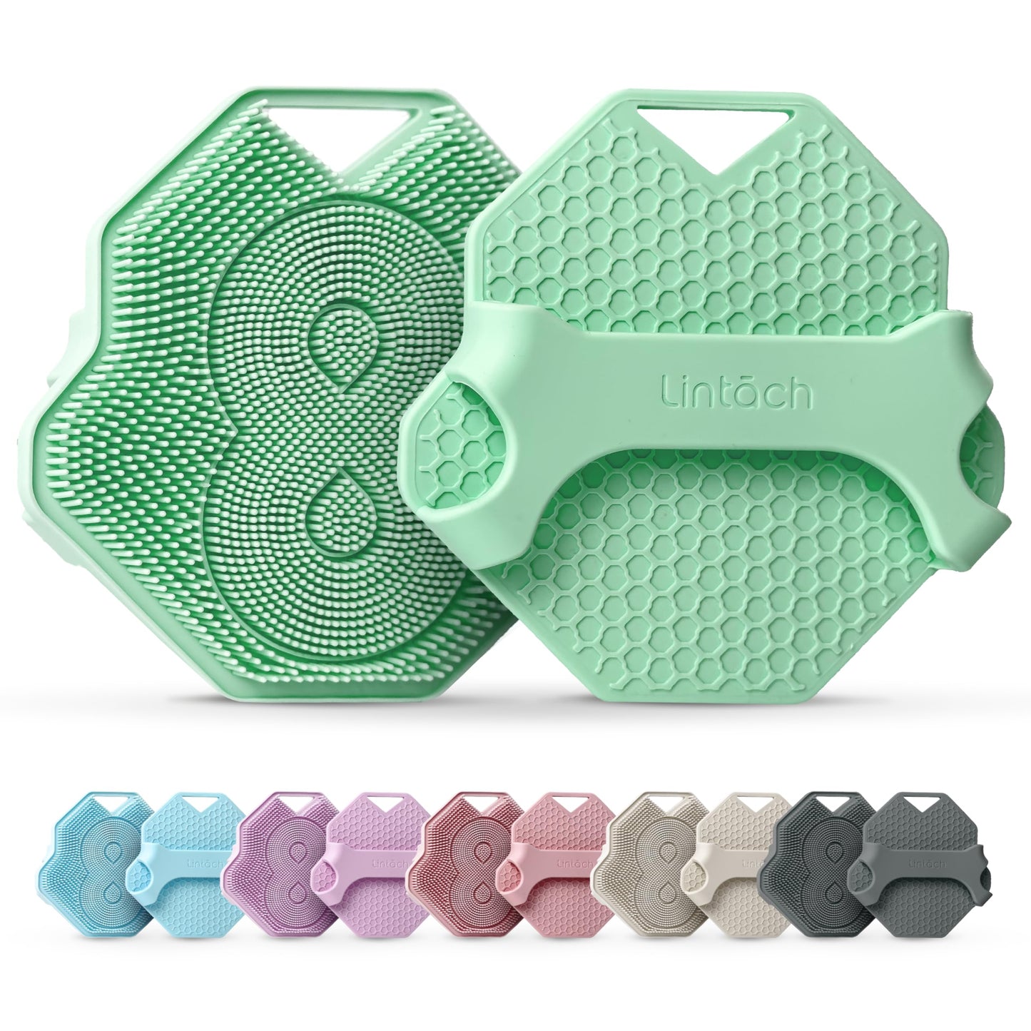 Silicone Shower Scrubber for Body – Exfoliating Loofah Alternative, Zinc & Silver-Infused, Hygienic & Gentle for Sensitive Skin, Durable & Long-Lasting Body Scrubber for Men & Women - Mint