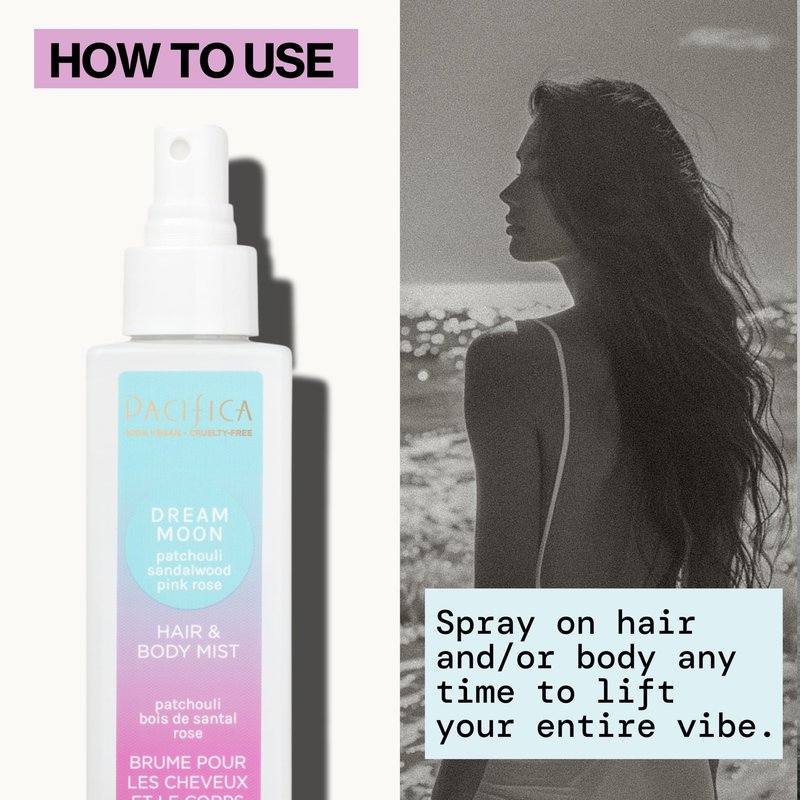 Pacifica Hair Perfume & Body Fragrance Spray Mist - Dream Moon with Vanilla, Almond & Spices – Alcohol-Free, Vegan & Cruelty-Free, 6.5 oz