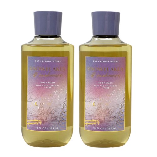 Bath & Body Works Shower Gel, Gift Set of 2, 10oz Each (Snowflakes Cashmere)