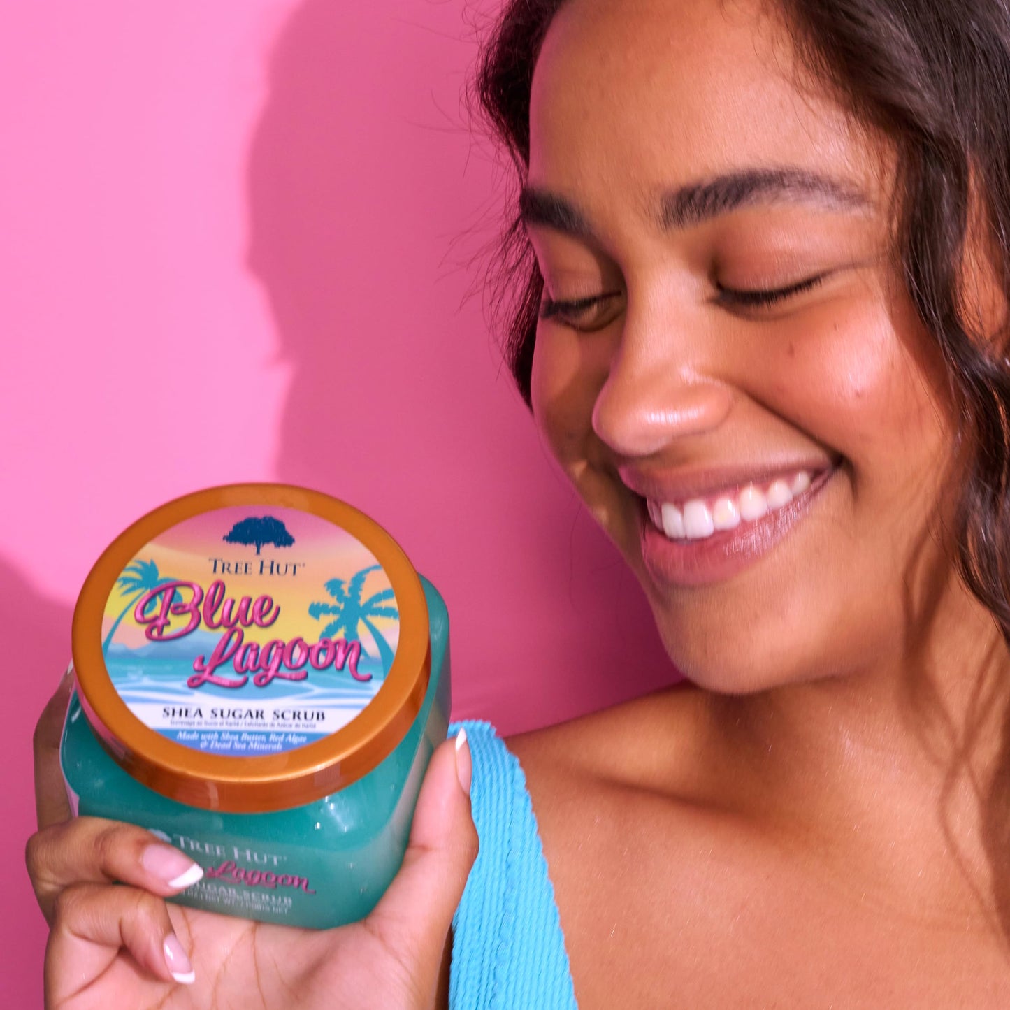 Tree Hut Blue Lagoon Shea Sugar Scrub,Exfoliating,Hydrating & Moisturizing Body Scrub with Shea Butter & Nourishing Essential Oils,Smooth-& Soften Skin,18 oz,(Pack of 2)