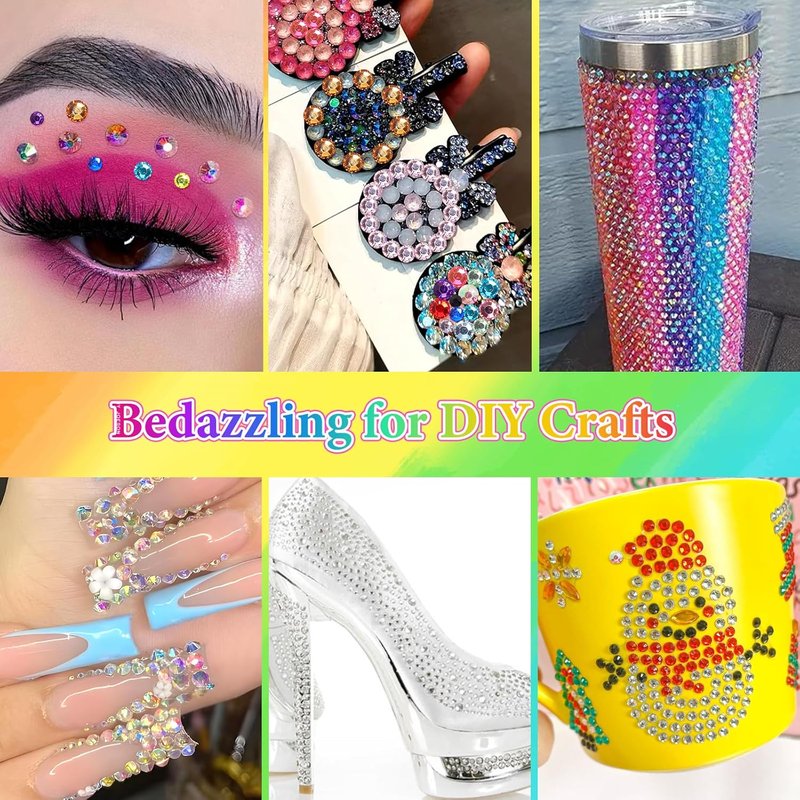 Skiennix Color Rhinestones - 22300 Pcs Jelly Bedazzling Resin Gems for Crafts | Multi-Color Set