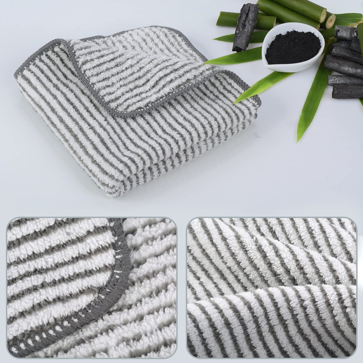 SINLAND Microfiber Face Cloths Highly Absorbent Washcloths Soft Feel Fingertip Towels Multi-Purpose Wash Cloths for Bathroom, Gym, Hotel, Spa and Kitchen, 12Inch x 12Inch
