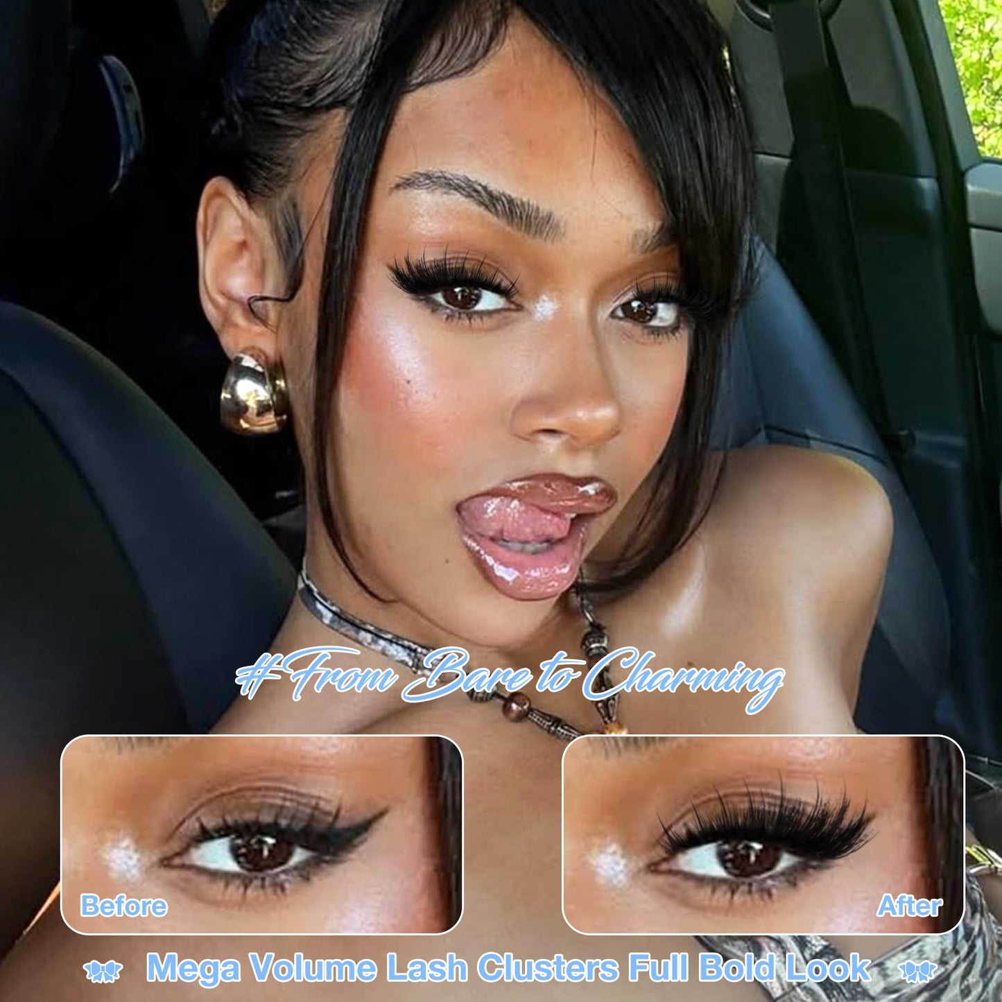 Wtvane Lash Clusters Manga Eyelash Clusters 120D Mega Volume Lash Clusters with Spikes 12-18mm Cluster Eyelash Extensions Wispy D-Curly Individual Lahes Extensions Fluffy False Lashes Eyelashes