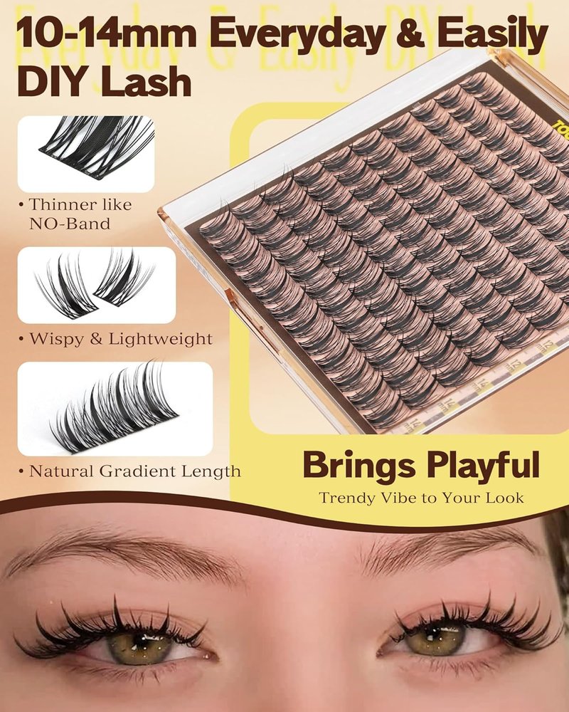 Natural Lash Clusters - Fairy Eyelash Extensions | 10/12/14mm Manga C Curve Wispy DIY Individual Lashes