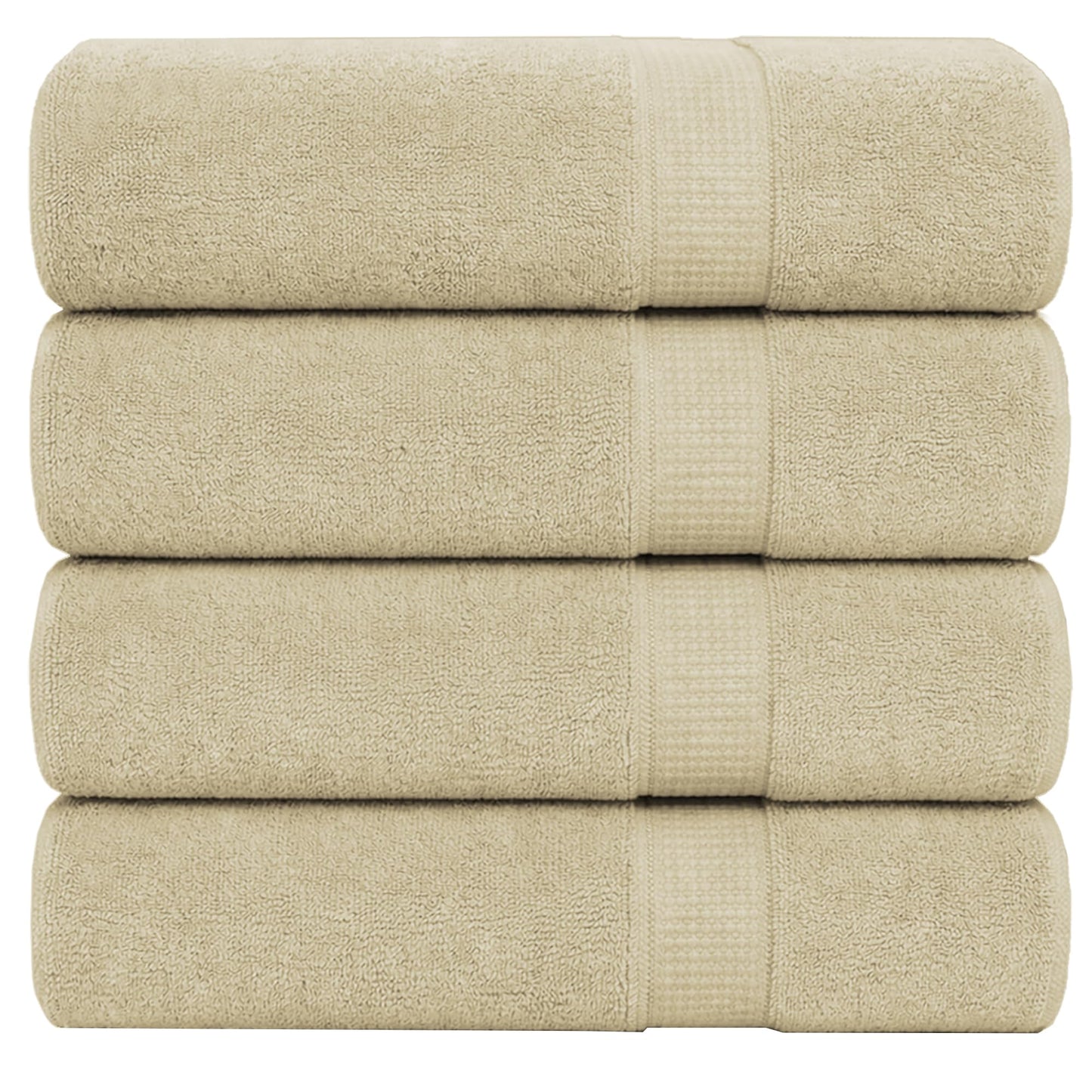 GOLD TEXTILES Premium Bath Towels Set (Pack of 24,27 x 54) 100% Ring-Spun Cotton Bathroom Towels for Hotel, Spa, Soft and Absorbent (27 x 54, Sand - 24 Pcs)