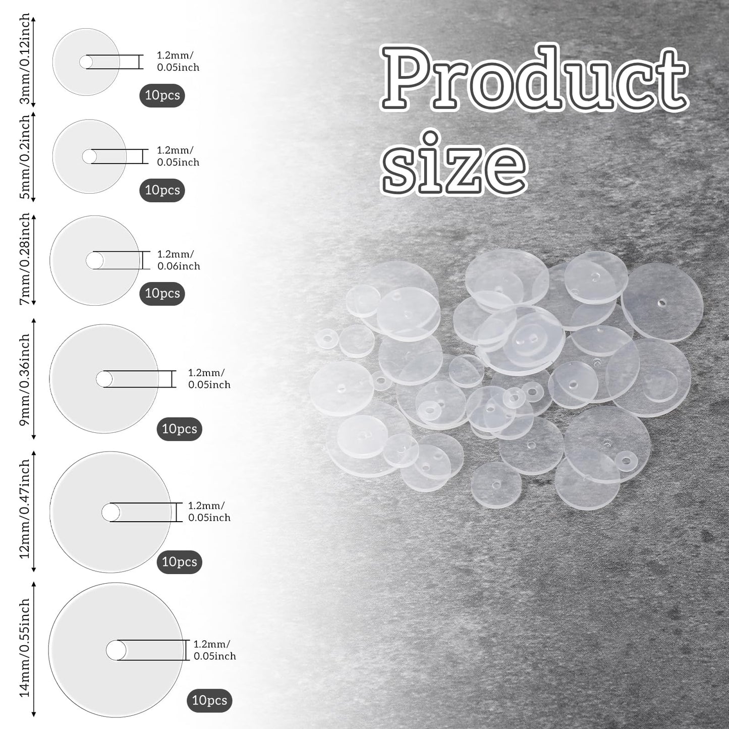 Clear Piercing Disc for Piercing Bump Silicone Healing Non Pull Piercings Discs Pressure Silicone Earrings Clear Disc Pads for Keloids Healing Pads, 30Pcs 3mm/5mm/7mm/9mm/12mm/14mm
